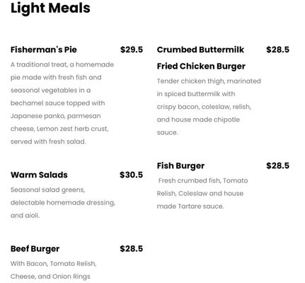 Menu photo 4 Fisherman's Wharf Lyttelton, CAN