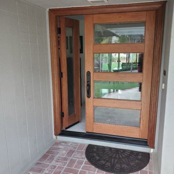 Integrity Woodworking - Front door with active sidelite - Door Sales/Installation Near Me