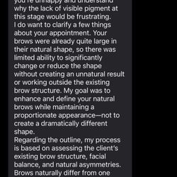 The Brow Boutique - This is Kathleen acknowledging that she did not ask me my opinion on how to do my permanent makeup whatsoever