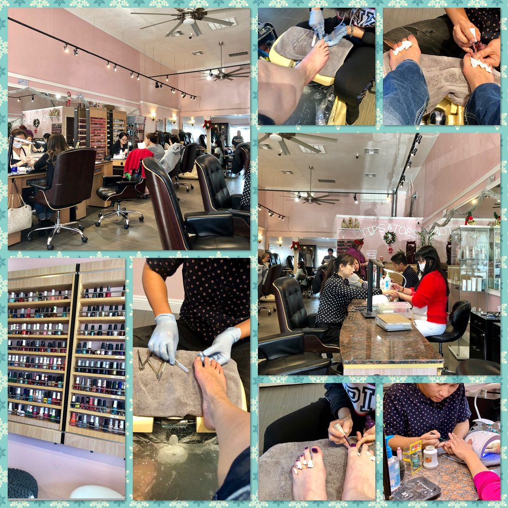 The beautiful salon plus our toes and hands being done.