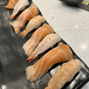 Kakuna Sushi - Salmon Belly Nigiri and Ebi Nigiri (ayce) - Sushi Bars Near Me - San Leandro, California Kakuna Sushi - Salmon Belly Nigiri and Ebi Nigiri (ayce) - Sushi Bars Near Me - San Leandro, California