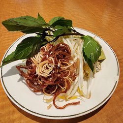 Pho Lee's - Banana flowers & herbs for my noodle soup.