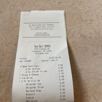 Taco Bell - Fast Food Near Me - Creedmoor, North Carolina