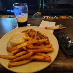 Irish Chicken Curry served half and half. Very satisfying.
