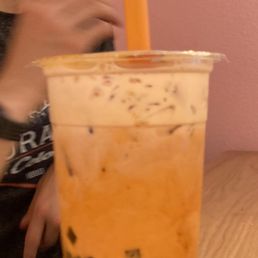 Thai Milk Tea with coffee jelly and tapioca pearls Taken June 15th to celebrate my boyfriend's birthday Thai Milk Tea with coffee jelly and tapioca pearls Taken June 15th to celebrate my boyfriend's birthday