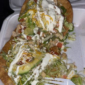 Tacos El Pueblito Restaurant - Chicken tostadas with beans on the side! So so so yummy!!!! - Mexican Near Me - Bridgeton, New Jersey Tacos El Pueblito Restaurant - Chicken tostadas with beans on the side! So so so yummy!!!! - Mexican Near Me - Bridgeton, New Jersey