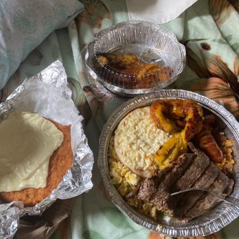 El Montanero Bakery & Restaurant - Montanero, side of maduros, and arepa w cheese - Bakeries Near Me - Queens, New York