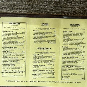 Baja Taco - Menu - Juice Bars & Smoothies Near Me - Cordova, Alaska