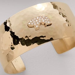The Golden Bear - The Golden Bear Hammered Gold Cuff