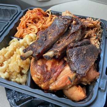 Larry J's BBQ Cafe - 4 meat combo - Barbeque Near Me - Boston, Massachusetts
