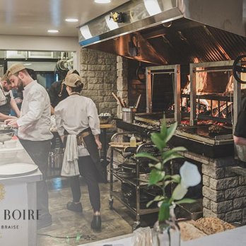 Maison Boire - a group of chefs working in a kitchen - Canadian (New) Near Me - Granby, Quebec