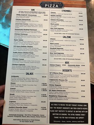 Menu photo 2 Madison Avenue Pizza Dunedin, FL Menu photo 2 Madison Avenue Pizza Dunedin, FL