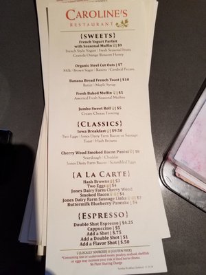 Menu photo 6 Caroline's Restaurant Dubuque, IA