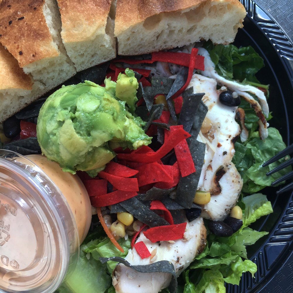 Stone Oven - Tortilla chip salad with a side of focaccia bread - Salad Near Me - Canoga Park, California Stone Oven - Tortilla chip salad with a side of focaccia bread - Salad Near Me - Canoga Park, California
