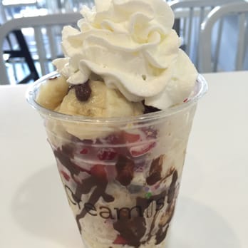 Creamistry - Captain's Breakfast:  Ice cream with Captain Crunch cereal, Nutella, bananas and strawberries. - Desserts Near Me - Houston, Texas