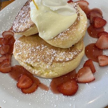 Cream Pot - Soufflé pancakes with strawberries, $16.50 - Breakfast & Brunch Near Me - Honolulu, Hawaii Cream Pot - Soufflé pancakes with strawberries, $16.50 - Breakfast & Brunch Near Me - Honolulu, Hawaii
