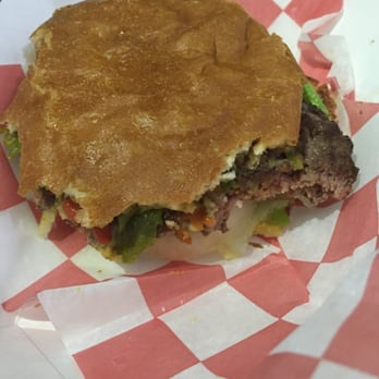 Rustic On the Green - An amazing green chile cheese burger - New American Near Me - Albuquerque, New Mexico