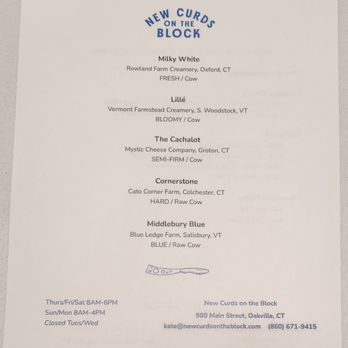 New Curds on the Block - Adult Ed Class in Simsbury - Cheese Shops Near Me - Oakville, Connecticut