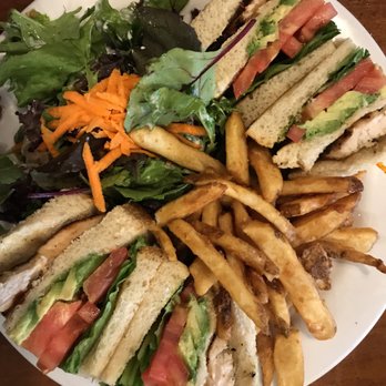 Crepevine - Crepevine Club sandwich with fries and side salad - New American Near Me - San Rafael, California Crepevine - Crepevine Club sandwich with fries and side salad - New American Near Me - San Rafael, California