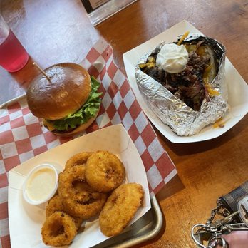 Good Union Urban BBQ - Big Whiskey, Loaded Spud With Choice Of Smoked Meatloaded - Barbeque Near Me - Richardson, Texas Good Union Urban BBQ - Big Whiskey, Loaded Spud With Choice Of Smoked Meatloaded - Barbeque Near Me - Richardson, Texas