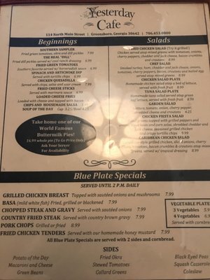 Menu photo 4 The Yesterday Cafe Greensboro, GA Menu photo 4 The Yesterday Cafe Greensboro, GA