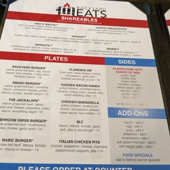 Backyard Tap House - Menu - American Near Me - Florence, Montana