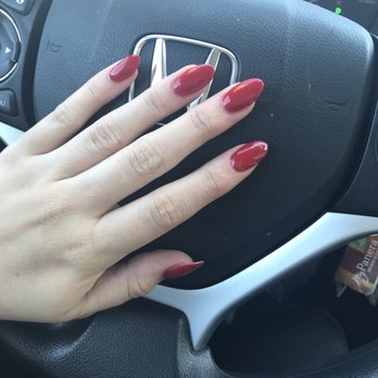 Apple Nails - Red dipping powder manicure by Tiffany - Nail Salons Near Me - Tonawanda, New York Apple Nails - Red dipping powder manicure by Tiffany - Nail Salons Near Me - Tonawanda, New York