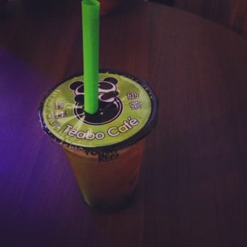 Teabo Café - Peach green tea with regular Boba - Cafes Near Me - Davis, California Teabo Café - Peach green tea with regular Boba - Cafes Near Me - Davis, California