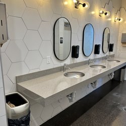 Eggstasy - Community Hand Washing area outside of individual restroom stalls