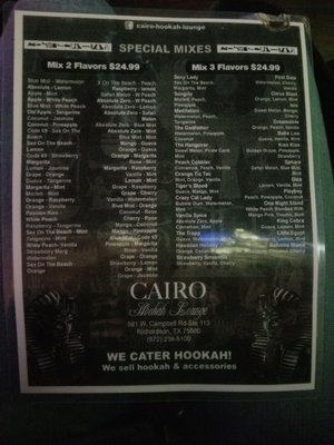 Menu photo 3 Cairo Hookah Lounge Richardson, TX