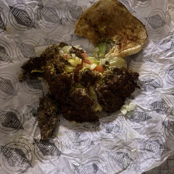 Fatburger - This was my Large Fatburger (1/2 lb.) Meal after 2 bites - meat crumbles - Burgers Near Me - Los Angeles, California
