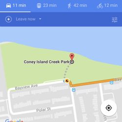 Coney Island Creek Park - Closer view of the park location