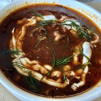 Focaccia Sandwich & Bakery - Soup of the Day: Borscht with cabbage & short rib - Sandwiches Near Me - Sarasota, Florida