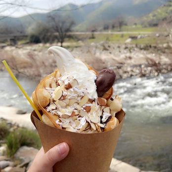 Three Rivers Yogurt - Almond Joy Yogurt Waffle - Desserts Near Me - Three Rivers, California Three Rivers Yogurt - Almond Joy Yogurt Waffle - Desserts Near Me - Three Rivers, California