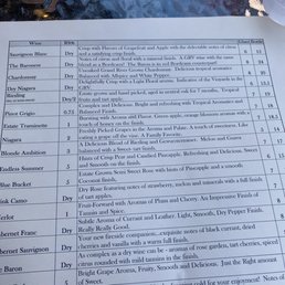 Wine list