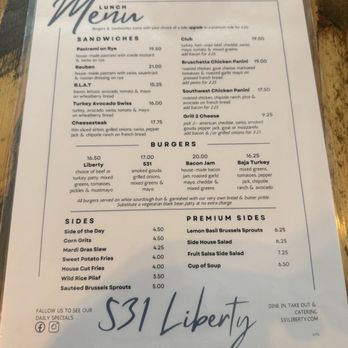 531 Liberty Cafe - Menu - Cafes Near Me - Houma, Louisiana