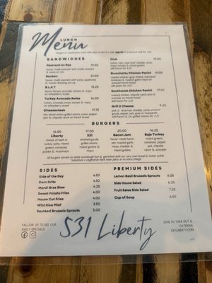 Menu photo 1 531 Liberty Cafe Houma, LA