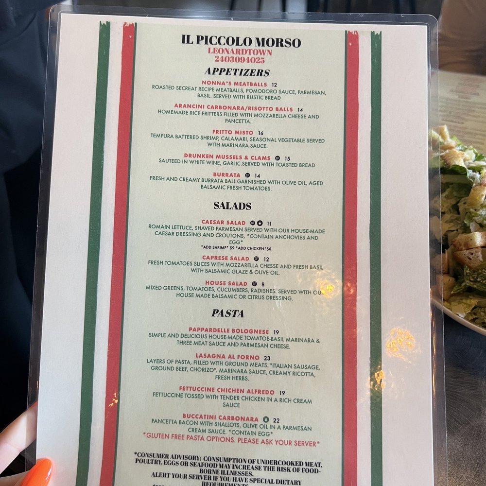 IL Piccolo Morso - Menu - Italian Near Me - Leonardtown, Maryland IL Piccolo Morso - Menu - Italian Near Me - Leonardtown, Maryland