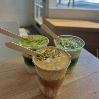 Goodthing Coffee - matcha latte w pistachio cream top - Coffee & Tea Near Me - Burlingame, California Goodthing Coffee - matcha latte w pistachio cream top - Coffee & Tea Near Me - Burlingame, California