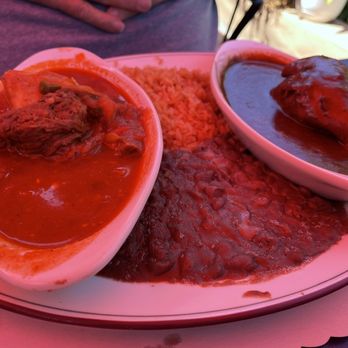 Tony's Jacal - The El Rey Combo w/Carne Guisada (L) and Chicken Mole (R). Carne Guisada half fat! - Salad Near Me - Solana Beach, California Tony's Jacal - The El Rey Combo w/Carne Guisada (L) and Chicken Mole (R). Carne Guisada half fat! - Salad Near Me - Solana Beach, California