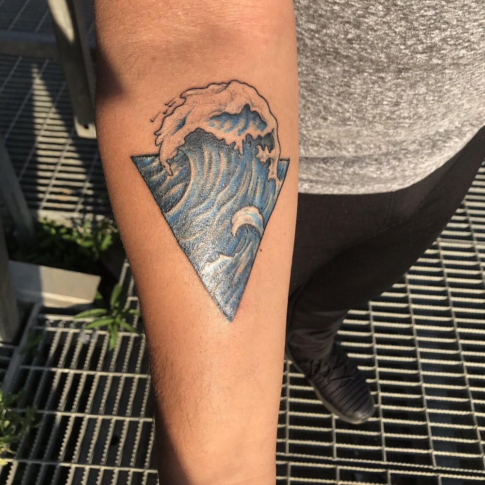 First tattoo of a wave in an inverted triangle! First tattoo of a wave in an inverted triangle!