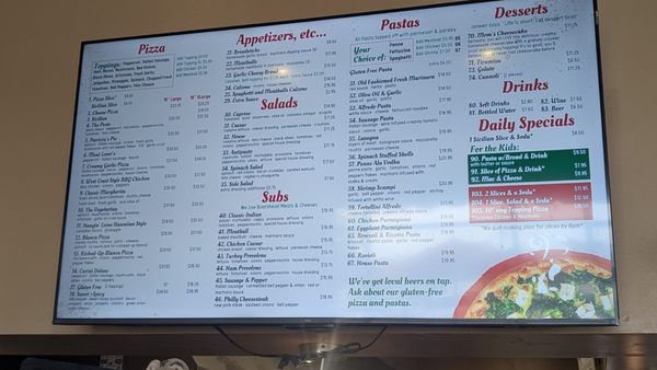 Menu photo 1 A Carini's Pizza & Pasta Murrieta, CA