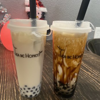 Tea Be Honest - Left: Jasmine GMT Right: Dirty Milk Tea - Coffee & Tea Near Me - Palm Desert, California Tea Be Honest - Left: Jasmine GMT Right: Dirty Milk Tea - Coffee & Tea Near Me - Palm Desert, California