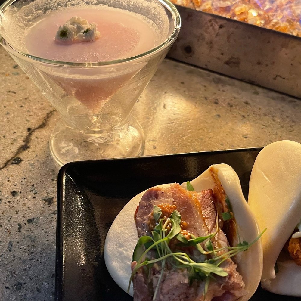 Underbelly - Baos- Pork Belly, the waiter recommended the beverage I cant recall the name. - Ramen Near Me - San Diego, California Underbelly - Baos- Pork Belly, the waiter recommended the beverage I cant recall the name. - Ramen Near Me - San Diego, California