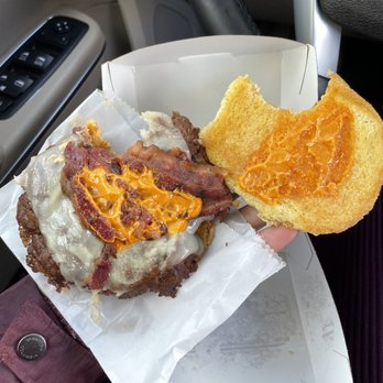 Shake Shack Fishers - Sad "spicy" bacon burger. It was so dry, I had to check if there was even sauce on it! Definitely not with $10. - Burgers Near Me - Fishers, Indiana Shake Shack Fishers - Sad "spicy" bacon burger. It was so dry, I had to check if there was even sauce on it! Definitely not with $10. - Burgers Near Me - Fishers, Indiana