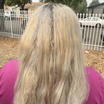 Do or Dye Hair Studio - Blotchy even hair color of blonde and silver - Hair Salons Near Me - Concord, California Do or Dye Hair Studio - Blotchy even hair color of blonde and silver - Hair Salons Near Me - Concord, California