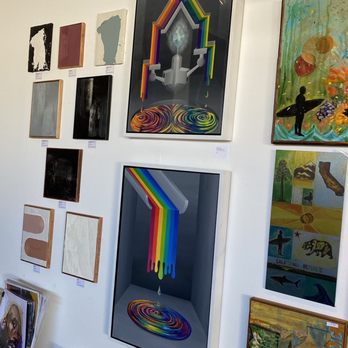 Location1980 - Gallery wall during the Holiday Art Sale - Art Galleries Near Me - Costa Mesa, California