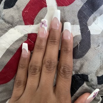 Clever Nails Salon - The French tips are uneven - Nail Salons Near Me - Edmonton, Alberta