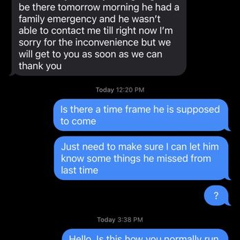 Professional Paradise Care - a text message from a customer - Landscaping Near Me Professional Paradise Care - a text message from a customer - Landscaping Near Me