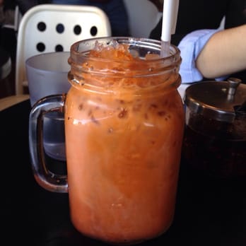Thai Curry Simple - Thai tea in a mason jar. - Thai Near Me - Seattle, Washington